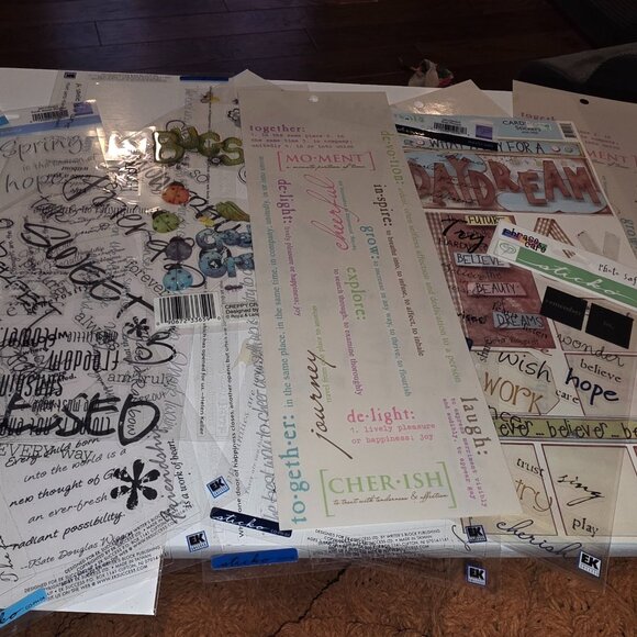 Scrapbooking Stickers Rub-On Used Partial Pack Lot - Picture 2 of 8